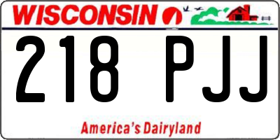 WI license plate 218PJJ
