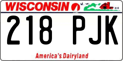 WI license plate 218PJK