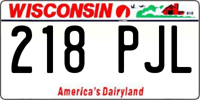 WI license plate 218PJL