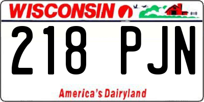 WI license plate 218PJN