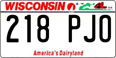 WI license plate 218PJO