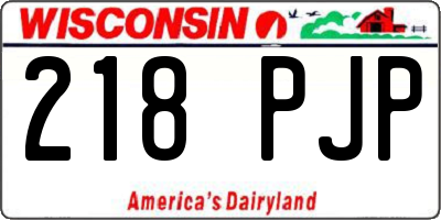 WI license plate 218PJP