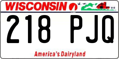 WI license plate 218PJQ