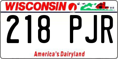 WI license plate 218PJR
