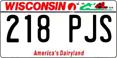 WI license plate 218PJS