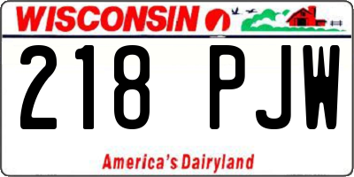 WI license plate 218PJW