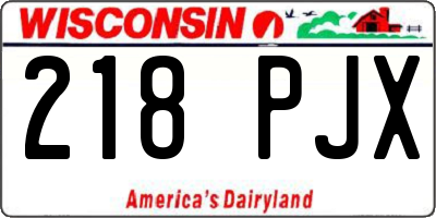 WI license plate 218PJX