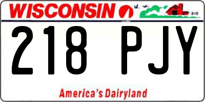 WI license plate 218PJY