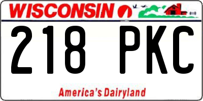 WI license plate 218PKC