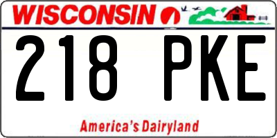 WI license plate 218PKE