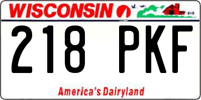 WI license plate 218PKF