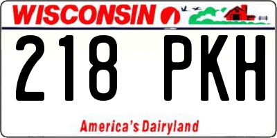 WI license plate 218PKH