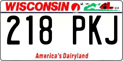 WI license plate 218PKJ