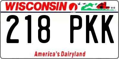WI license plate 218PKK