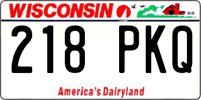 WI license plate 218PKQ