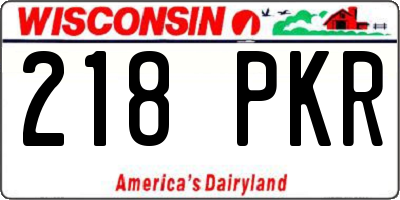 WI license plate 218PKR