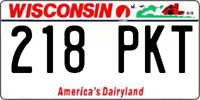WI license plate 218PKT