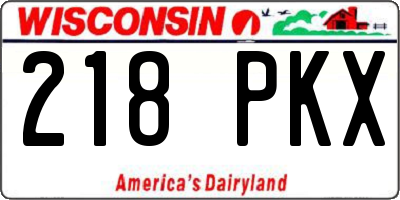 WI license plate 218PKX