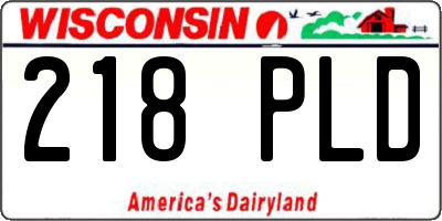 WI license plate 218PLD