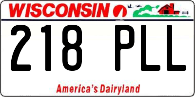 WI license plate 218PLL