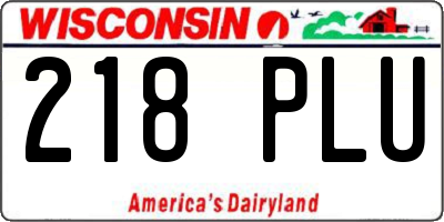 WI license plate 218PLU
