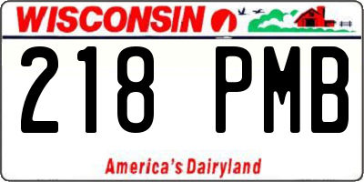 WI license plate 218PMB