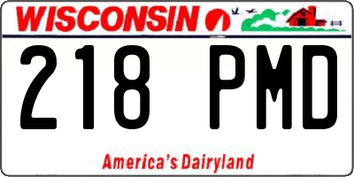 WI license plate 218PMD