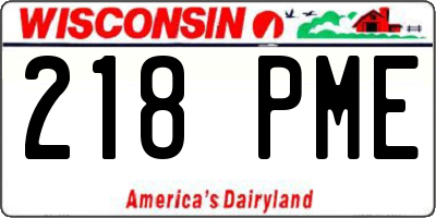 WI license plate 218PME