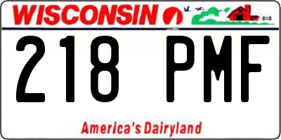 WI license plate 218PMF
