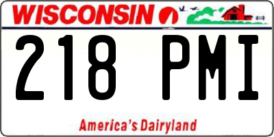 WI license plate 218PMI