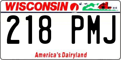WI license plate 218PMJ