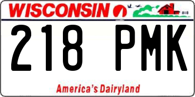WI license plate 218PMK