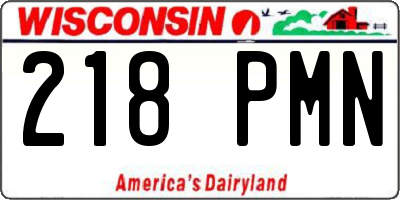 WI license plate 218PMN