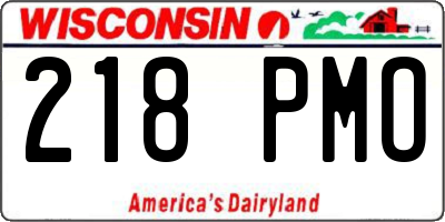 WI license plate 218PMO