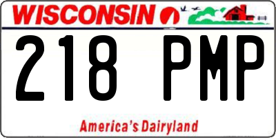 WI license plate 218PMP