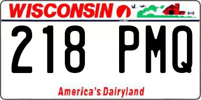 WI license plate 218PMQ