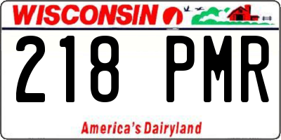 WI license plate 218PMR