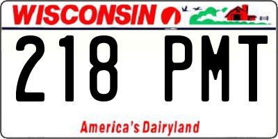 WI license plate 218PMT