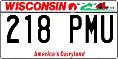 WI license plate 218PMU