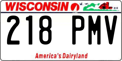 WI license plate 218PMV