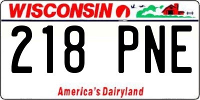 WI license plate 218PNE