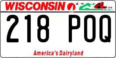 WI license plate 218POQ