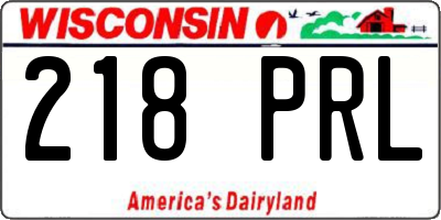 WI license plate 218PRL