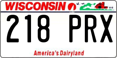 WI license plate 218PRX