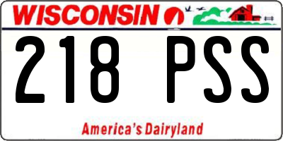 WI license plate 218PSS