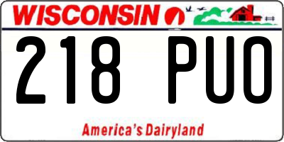 WI license plate 218PUO