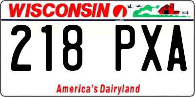 WI license plate 218PXA