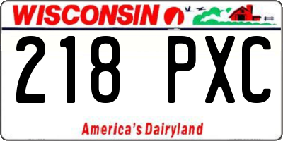 WI license plate 218PXC