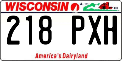WI license plate 218PXH