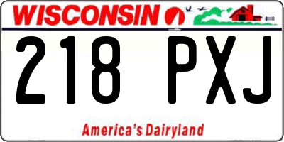 WI license plate 218PXJ